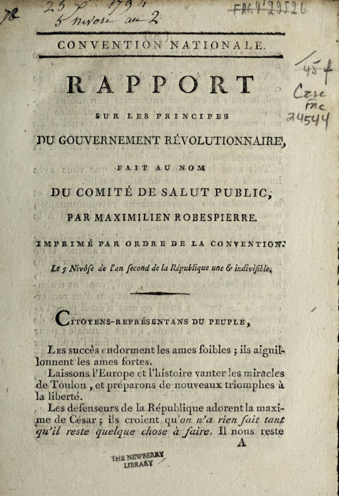 Robespierre, Principes du gouvernement révolutionnaire.png